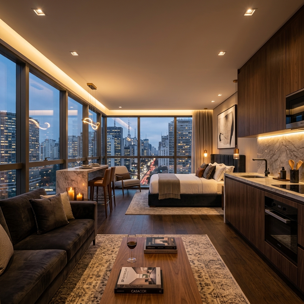 Studio decorado premium em São Paulo